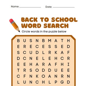 Word search and Bingo activities