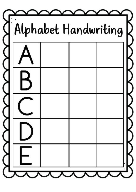 Alphabet Writing Printables/ Handwriting Worksheets/ ABC Etsy