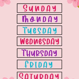 Días de la semana Impresión descargable, Cartel educativo Montessori simple, Educación en el hogar, Preescolar, Francés, Arte de pared para niños imprimible, Aula