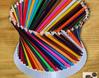 Carousel Color Pencil Holder: Desk Organizer, Craft Room Decor