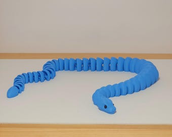 Articulated Snake: 3D Printed Poseable Fidget Toy, Friendly Desk Pet, Snake Figurine Gift
