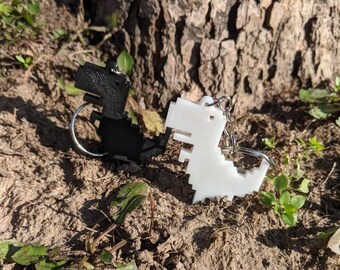 No Internet Dinosaur Keychain: 3D Printed T-Rex, Retro Gamer Gift
