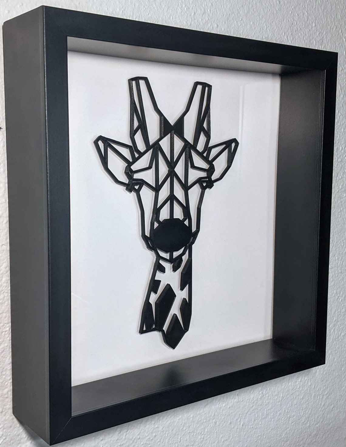 Nursery Giraffe Geometric Framed Art Etsy