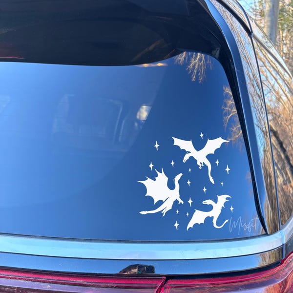 Dragon Stars Car Decal: Fantasy Book Sticker - Handmade Vinyl