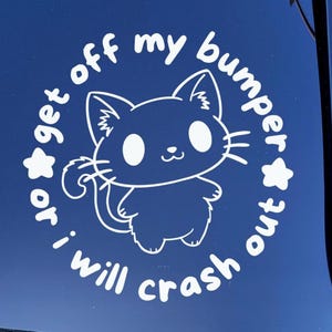 Crash Out Kitty Vinyl Decal Cute Girly Car Sticker Cute Girly Bumper Sticker Kawaii Car Decal Sticker Cute Cat Sticker Decal Car Decor