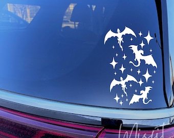 Dragon Stars Car Decal: Fantasy Bookish Sticker
