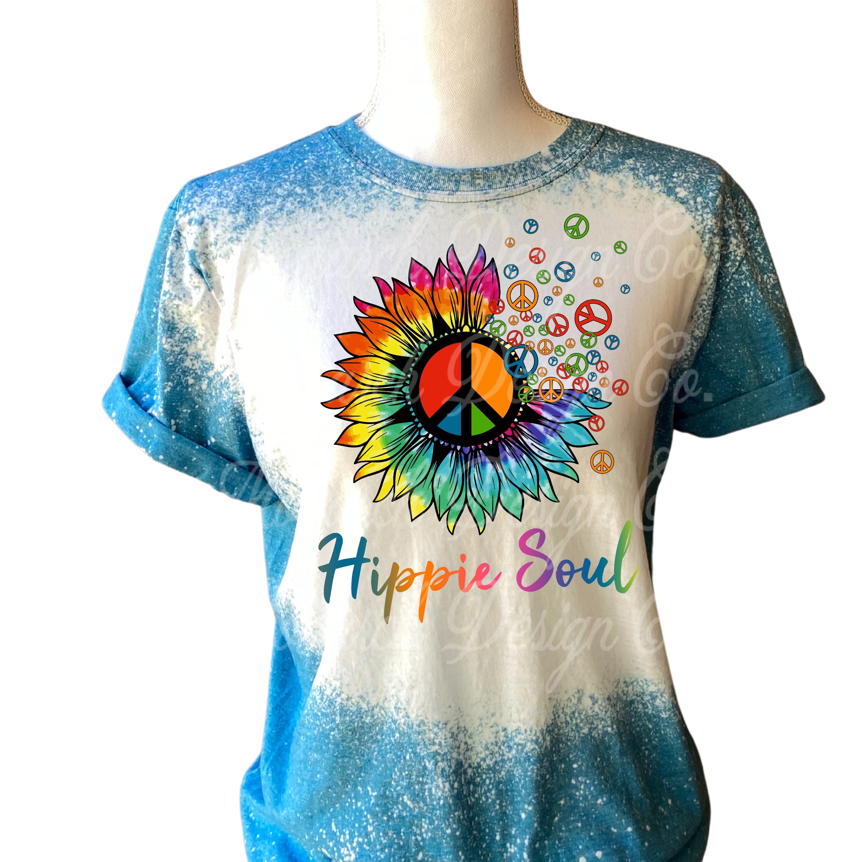 Groovy Peace Hippie Soul Tie dye Sunflower Bleach Dye | Etsy