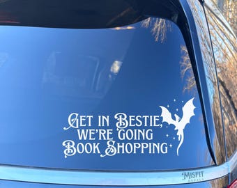 Dragon Book Shopping Car Decal: Fantasy Reader Gift