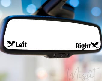 Dragon Car Mirror Decal Set: Bookish Rear View Mirror Vinyl
