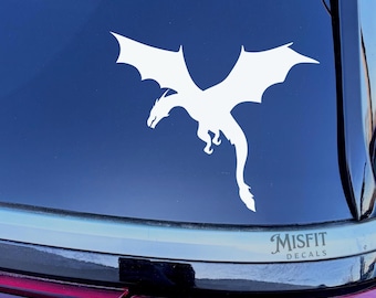 Flying Dragon Car Decal: Fantasy Book Sticker