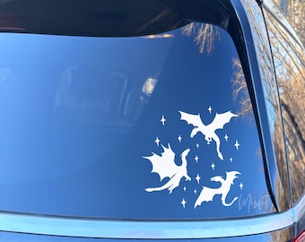 Dragon Stars Car Decal: Fantasy Book Sticker - Handmade Vinyl