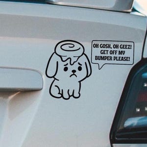 Cute Frosted Bun Sad Dog Vinyl Decal: Cute Girly Bumper Sticker Kawaii Car Decal Sticker Cute Dog Sticker Decal Sticker Car Decor