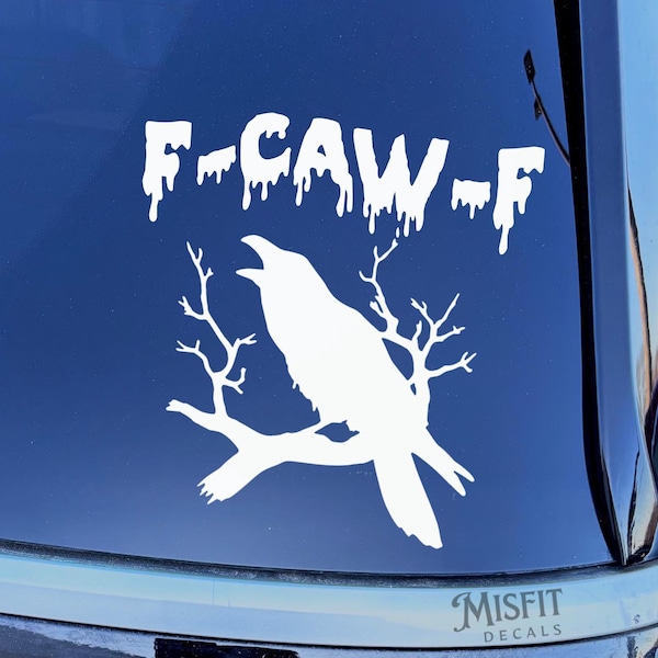 Sticker voiture F Off Crow : Sticker pour voiture punk gothique