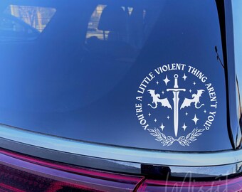 Dragon & Sword Car Decal: Fantasy Book Vinyl Sticker