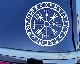 Viking Compass Car Decal: Safe Travels Vinyl Sticker