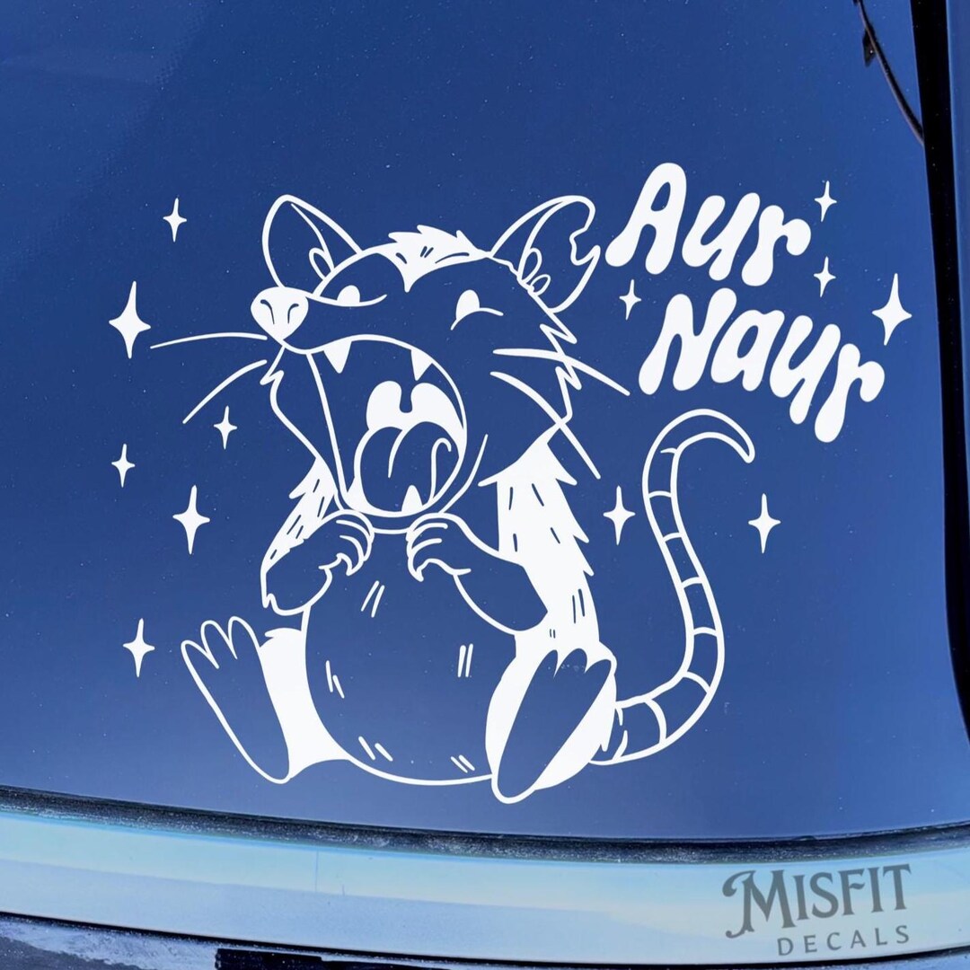 Aur Naur Cute Opossum Celestial Star Car Decal Funny Bumper Stickers Oh ...