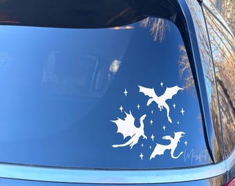 Dragon Stars Car Decal: Fantasy Book Sticker - Handmade Vinyl