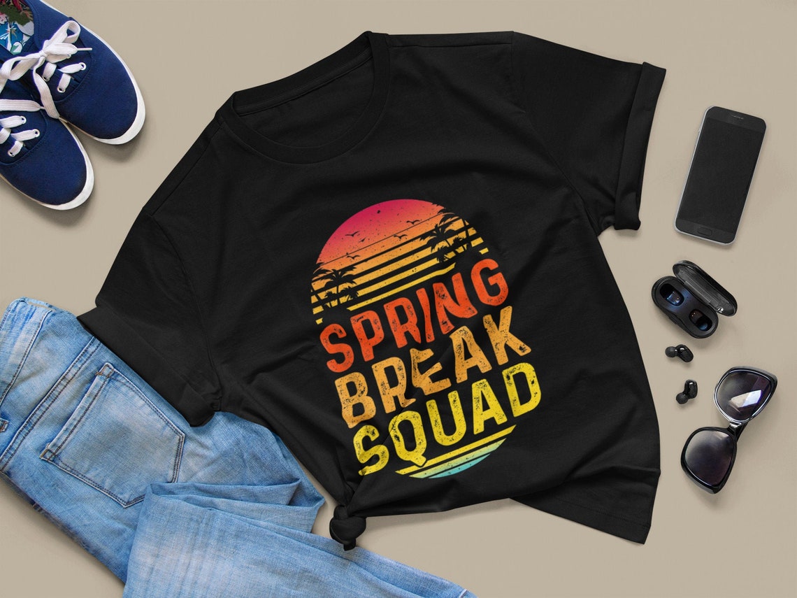 Spring Break Squad Shirt 2021 Retro Vintage Sunset Matching Etsy