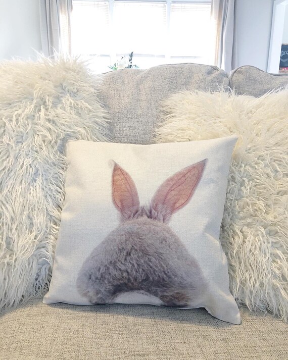 Bunny Butt Throw Pillow Adorable Bunny 