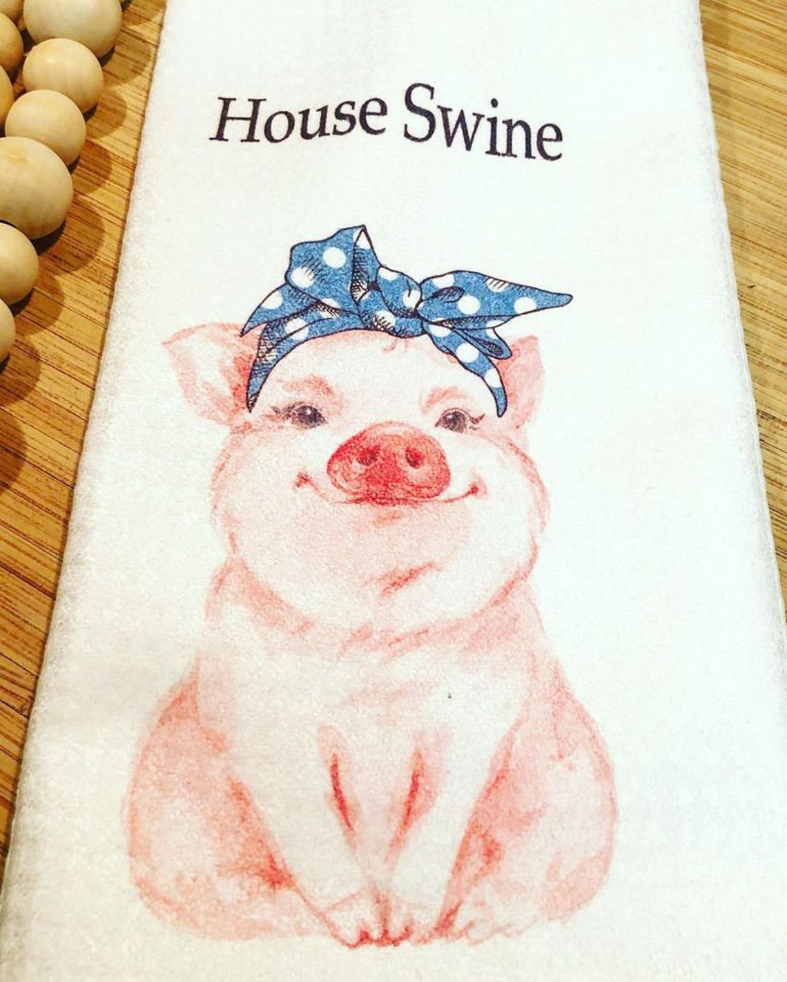 Funny Pig Towel House Swine Pig Towel Kitchen Towel Animal Etsy