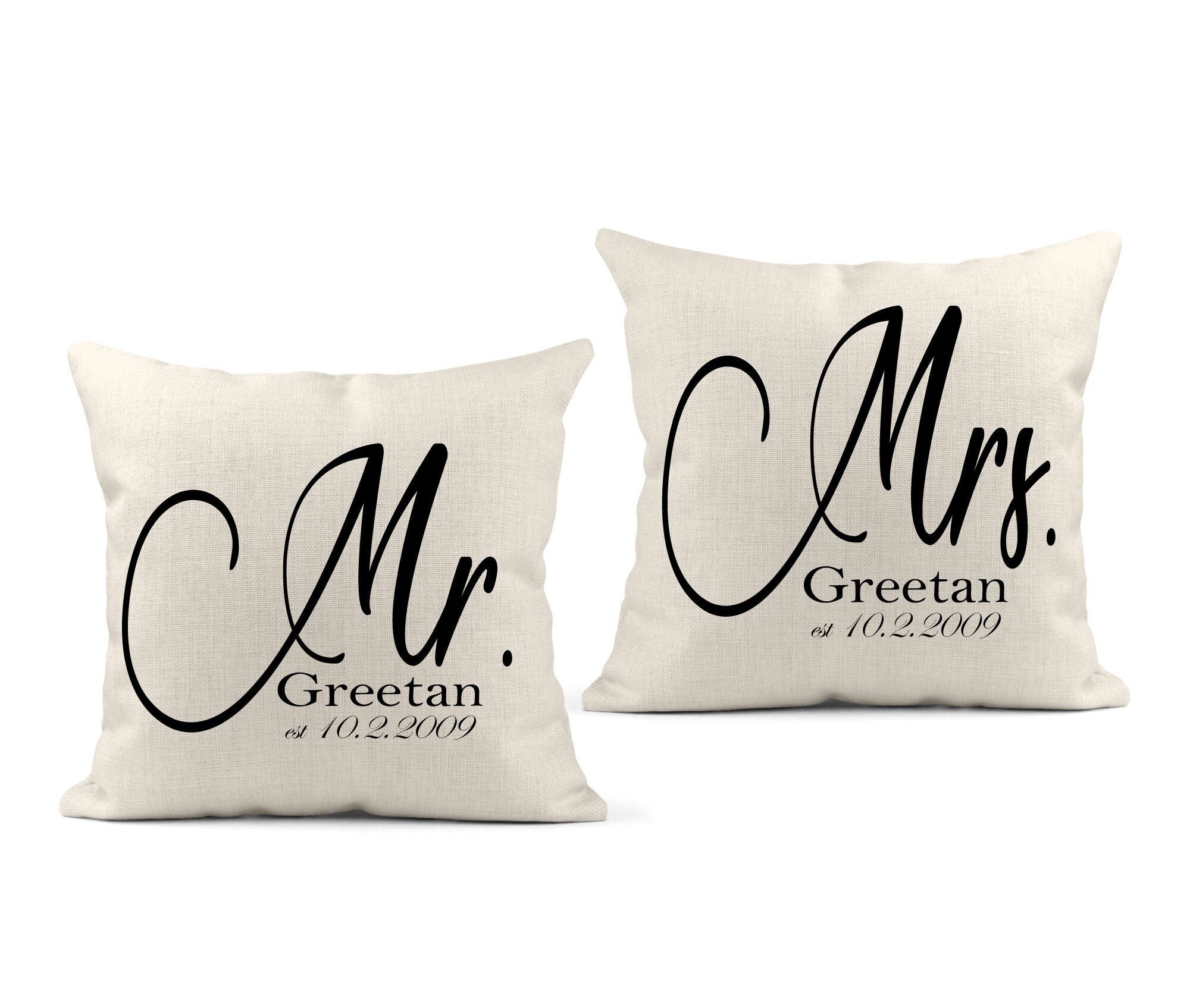 Mr and Mrs Throw Pillows Wedding Gift Throw Pillow Wedding Etsy