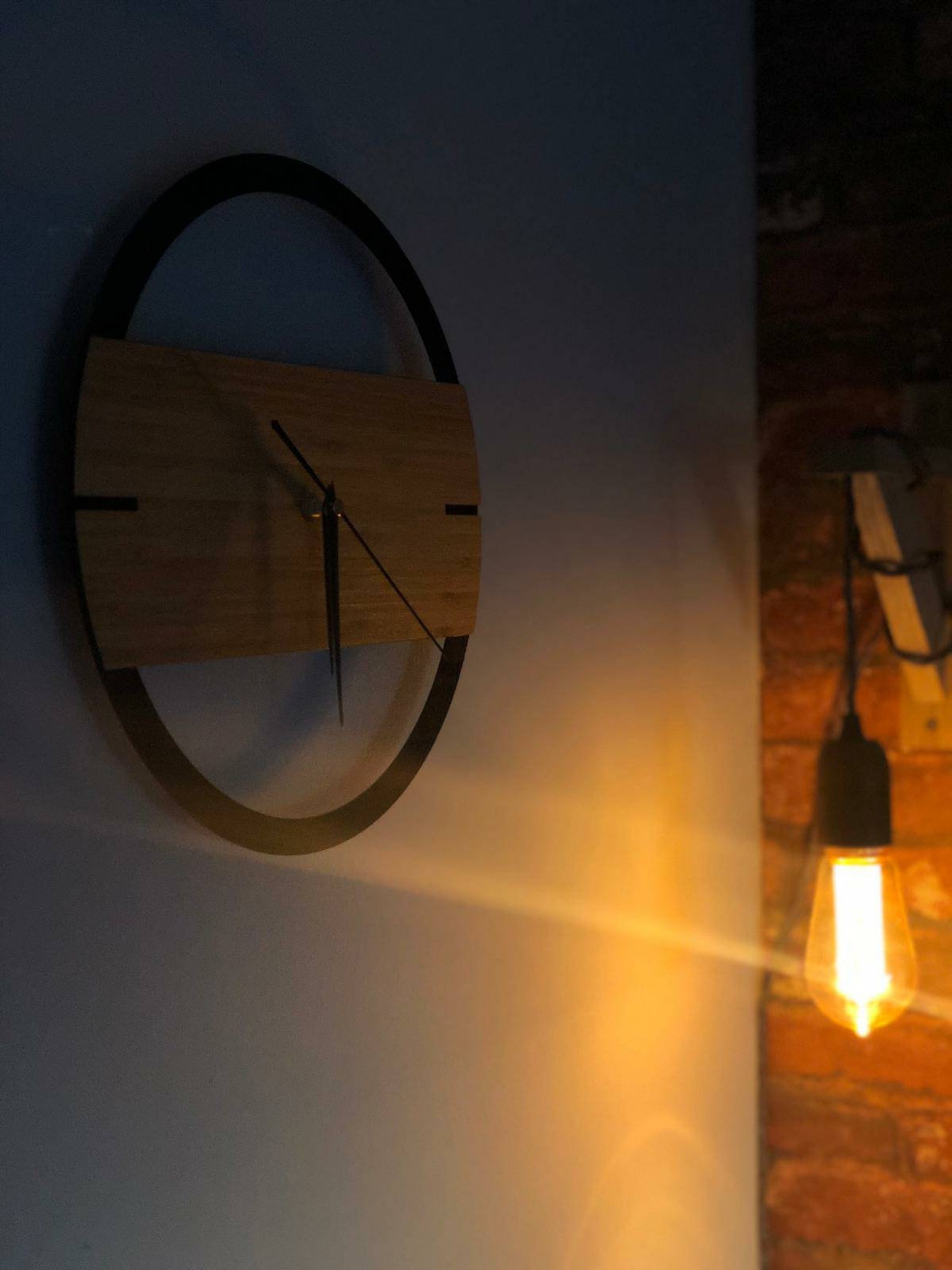 Wooden wall clock hanged clock minimal design woodcraft clock Etsy