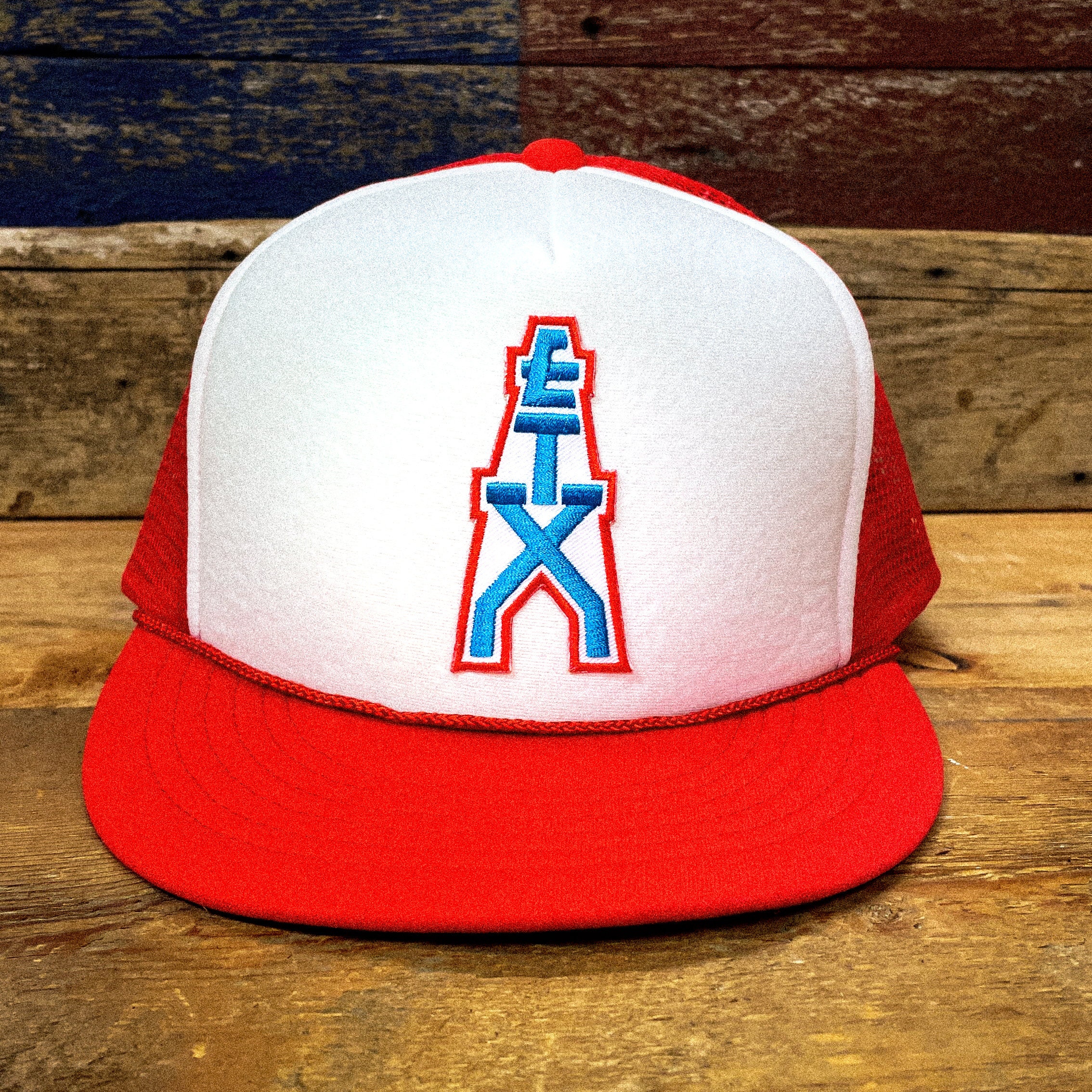 ETX Patch Trucker Hat (Houston Oilers-style Logo) Columbia Blue