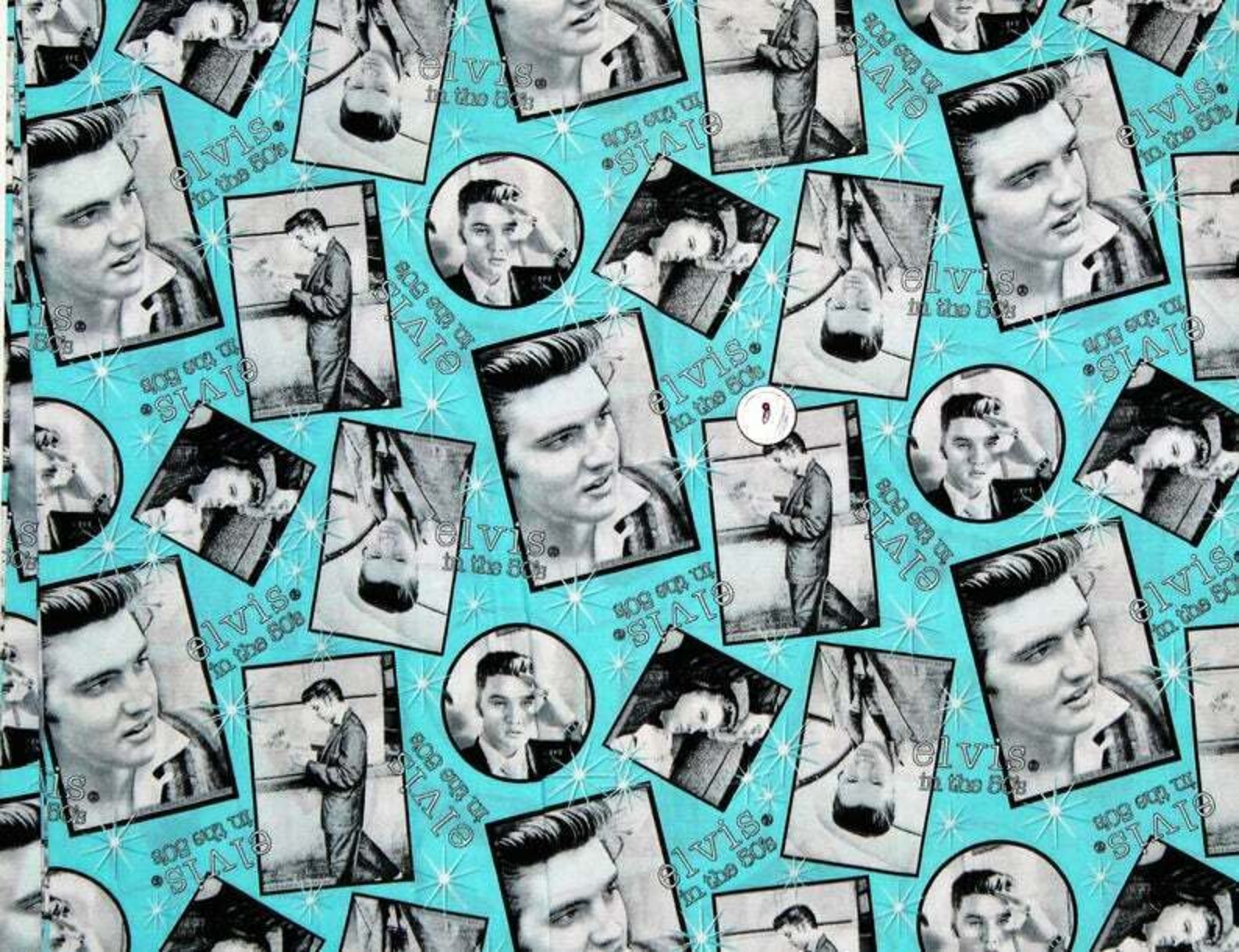 Rare Elvis In The 50's Printed Cotton Fabric By The Yard Etsy