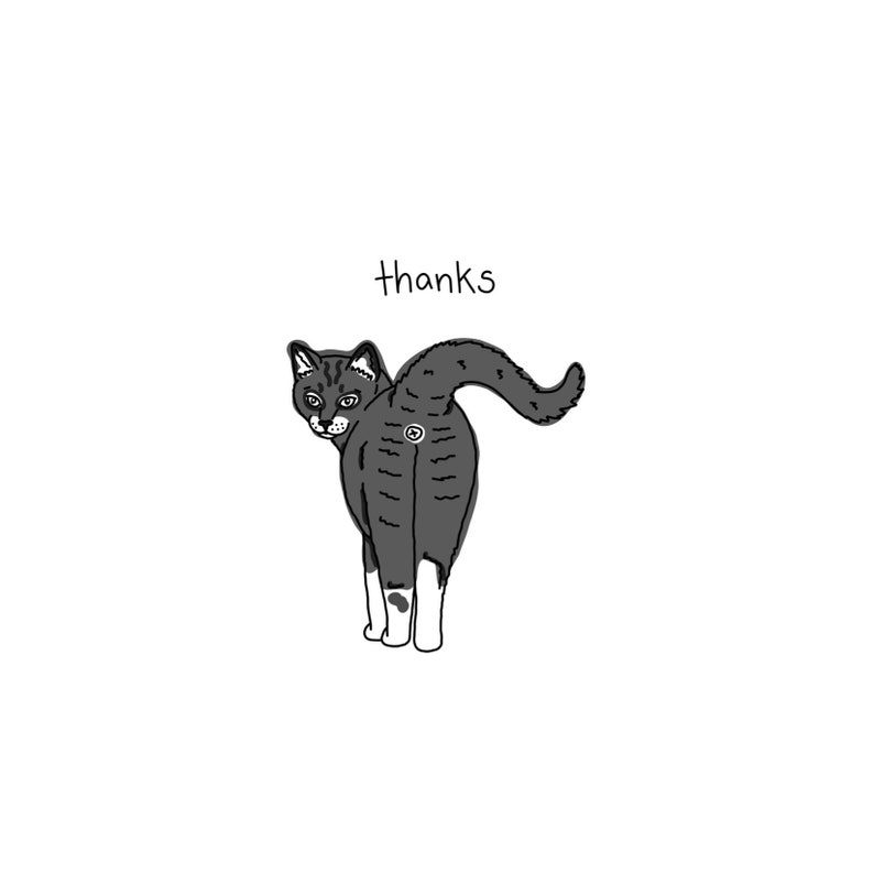 cat Thank You card image 2