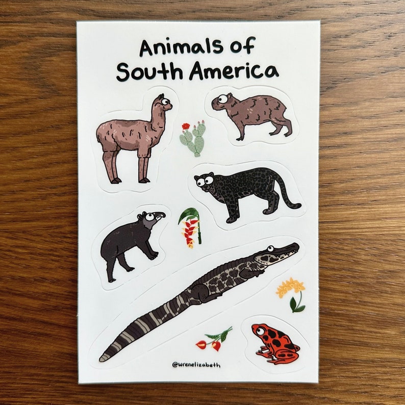 Animals of South America sticker sheet image 1