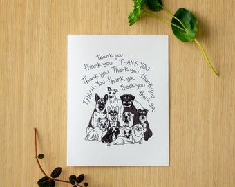 dogs Thank You card