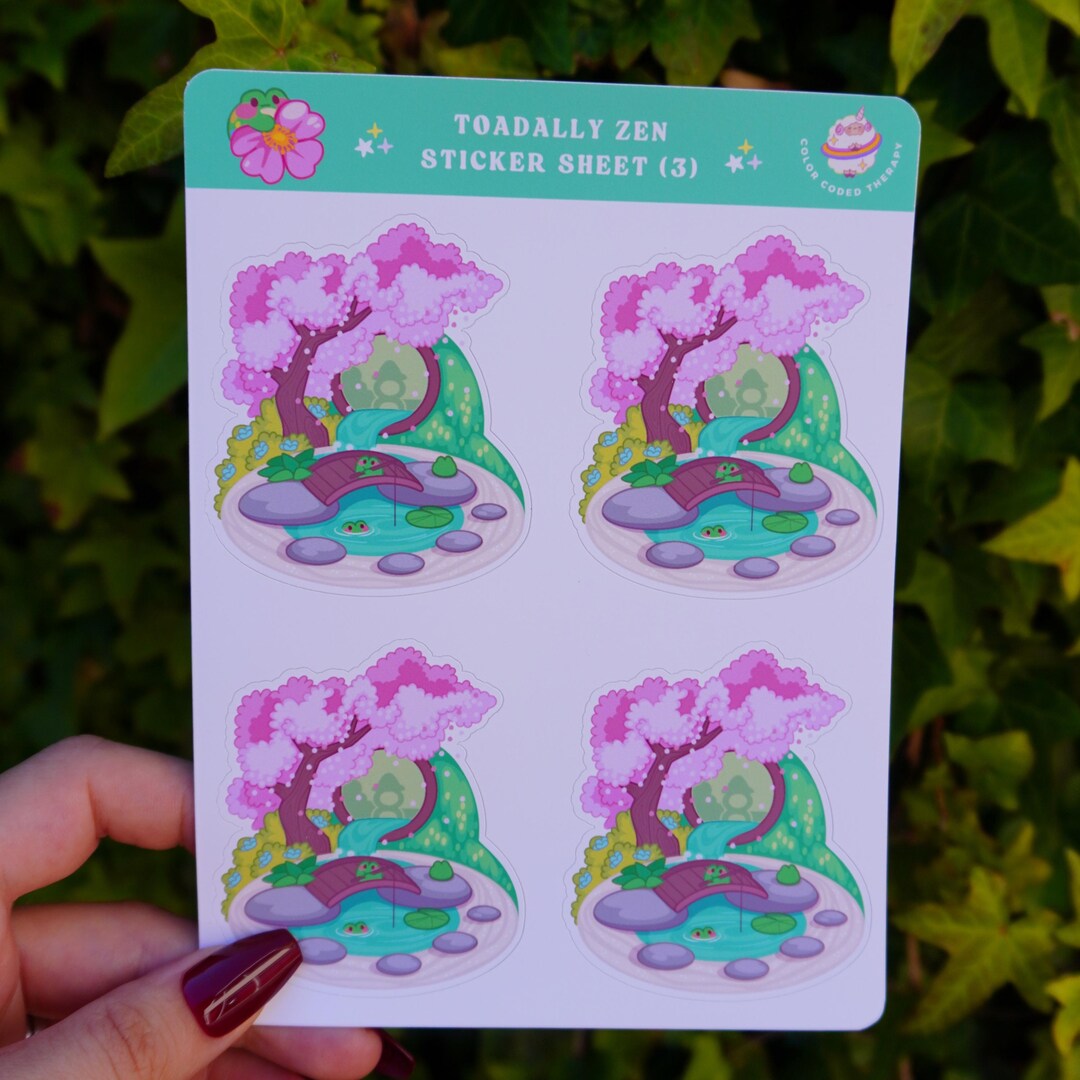 Toadally Zen (3), Froggy Planner Sticker Sheet, Cute Baby Frog Sticker ...