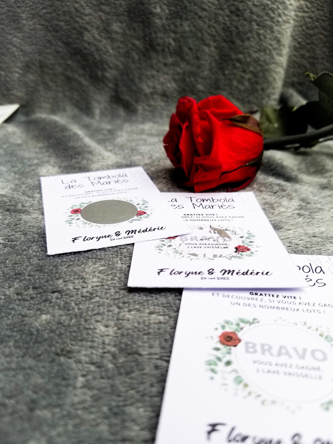 Tombola des mariés ticket à gratter jeu pour mariage Etsy France