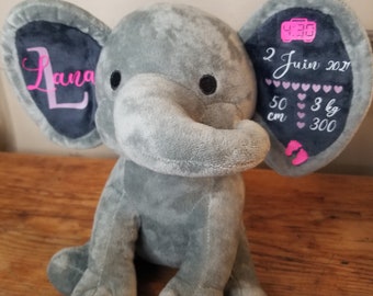 Customizable elephant plush toy