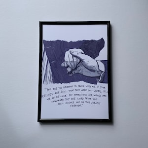 A4 / A5 Pride and Prejudice Hand Print | Quote Poster | Drawing | Made in the UK