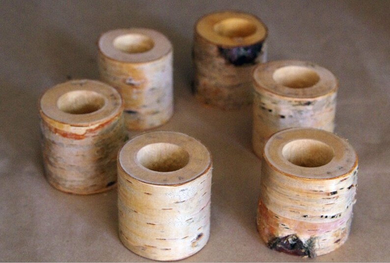 Set of 20 Birch Candle Holders Etsy