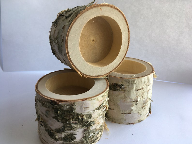 Set of 100 Birch Wood Tea Light Holders Etsy