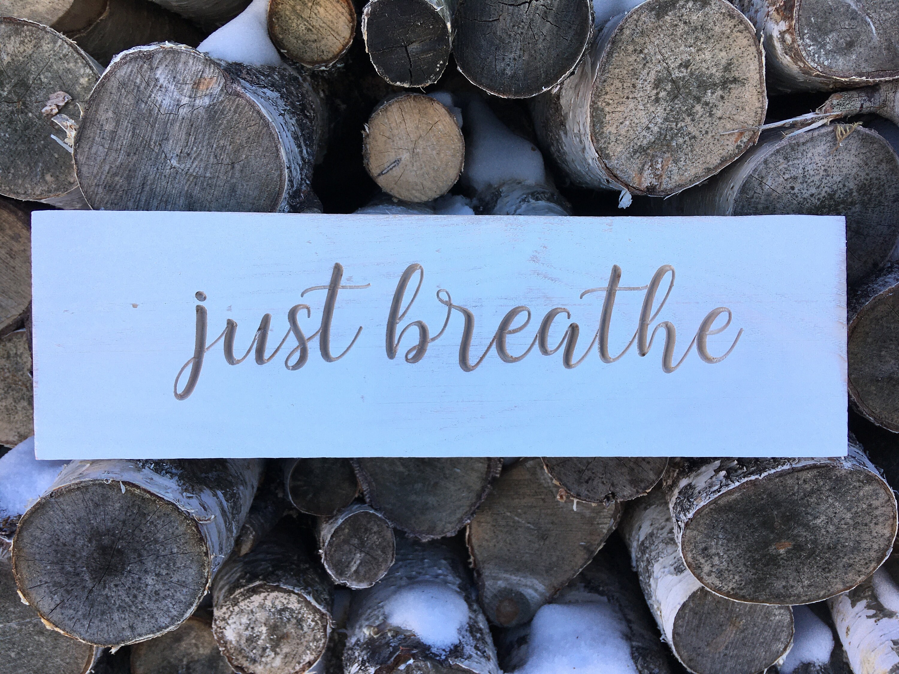 Just Breathe Sign. Wall Decor. Etsy