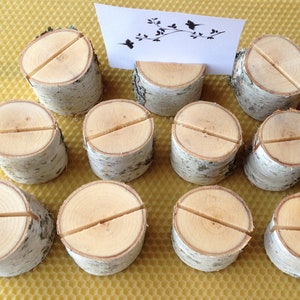 Set of 20 Birch wood Place card holders