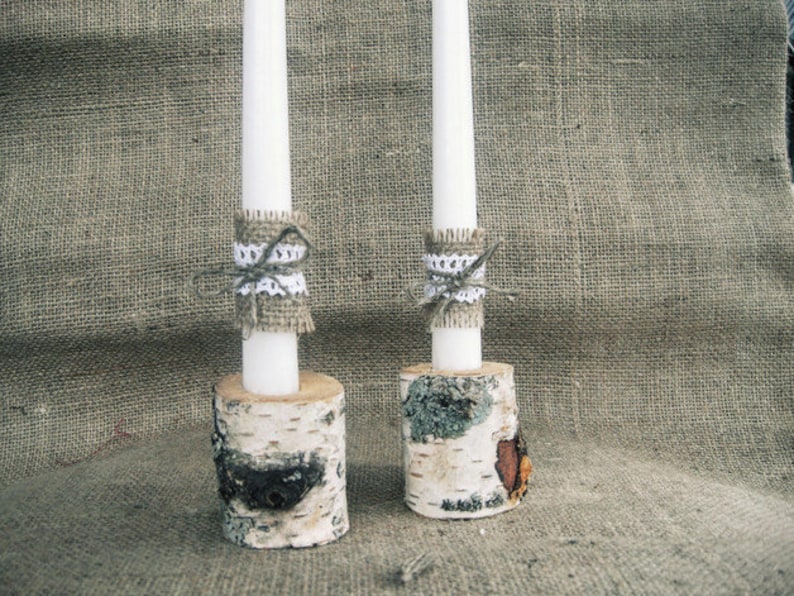 Set of 20 Birch Candle Holders Etsy