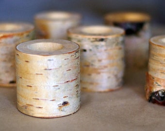 Set of 50 Birch candle holders