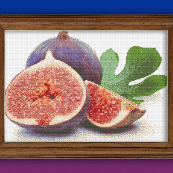 Fig Fruit PDF Cross Stitch Pattern, Fruits Cross Stitch, Fruits Basket PDF Cross Stitch Pattern, Instant Download PDF Cross Stitch Pattern