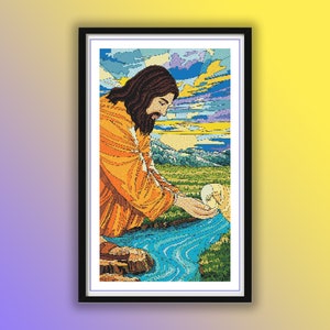 Jesus Christ Cross Stitch Pattern: Religious Hand Embroidery (PDF Pattern)