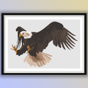 Adler Kreuzstich PDF Muster, Raptor Auge Kreuzstich, Wildvögel, Handstickerei, Nadelspitze Stickmuster