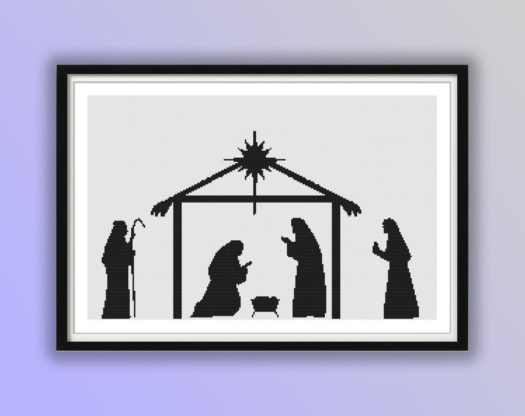 Nativity Counted Cross Stitch PDF Pattern, the Birth of Jesus