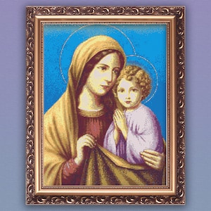 Mother of God Cross Stitch Pattern: Jesus Religious Design (PDF Download)