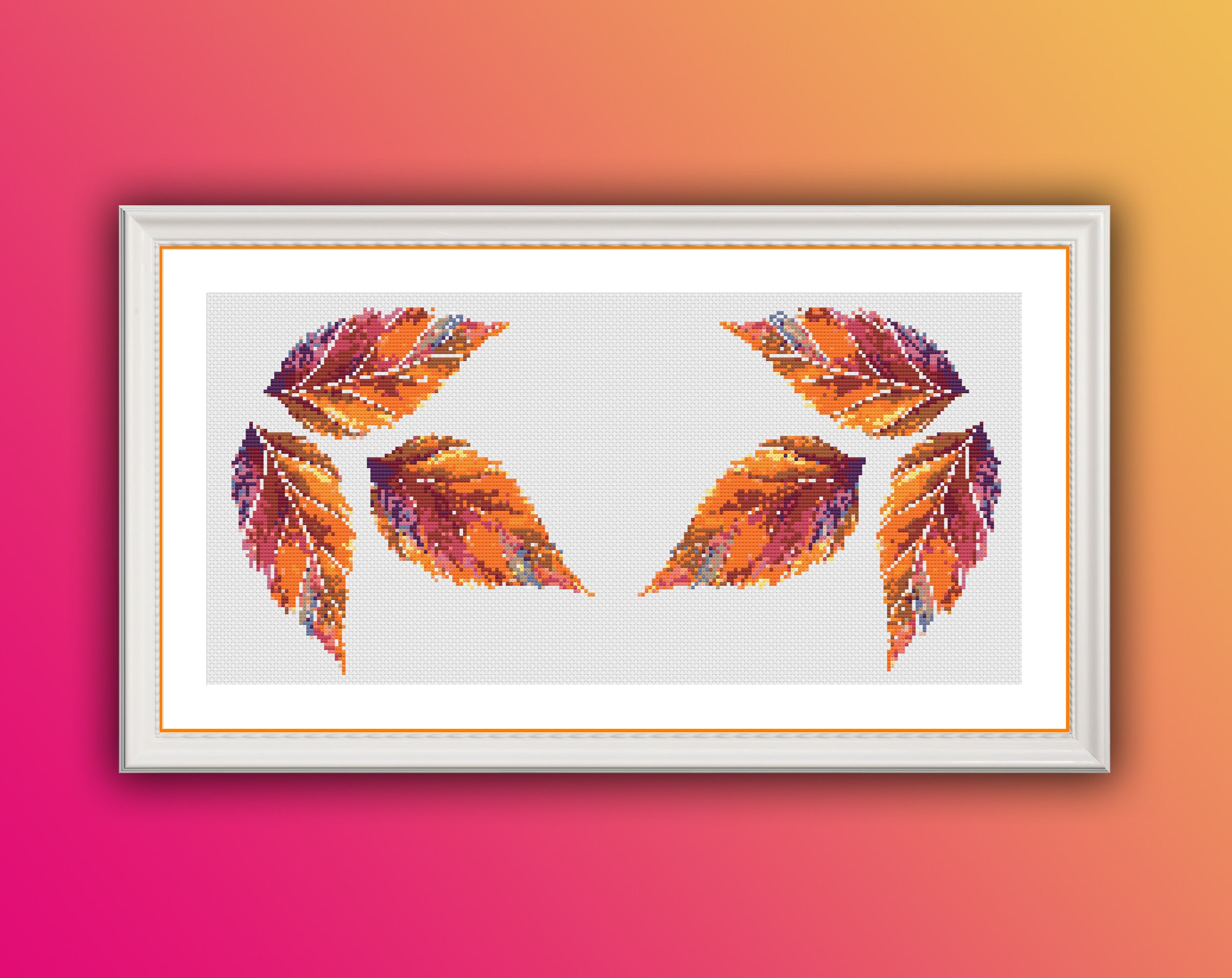 Top Customized Embroidery Autumn Leaves Funny Cross Stitch Kits for Adults  with 100% Cotton Floss