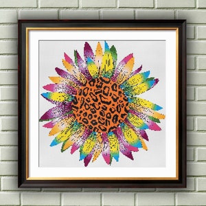Sunflower Cross Stitch Pattern: Western Bouquet, Floral Daisy (PDF Pattern)