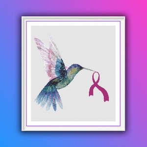 Watercolor Hummingbird PDF Counted Cross Stitch Pattern, Nature World Birds Cross Stitch Pattern, Sparrow Birds, Parrots Cross Stitch