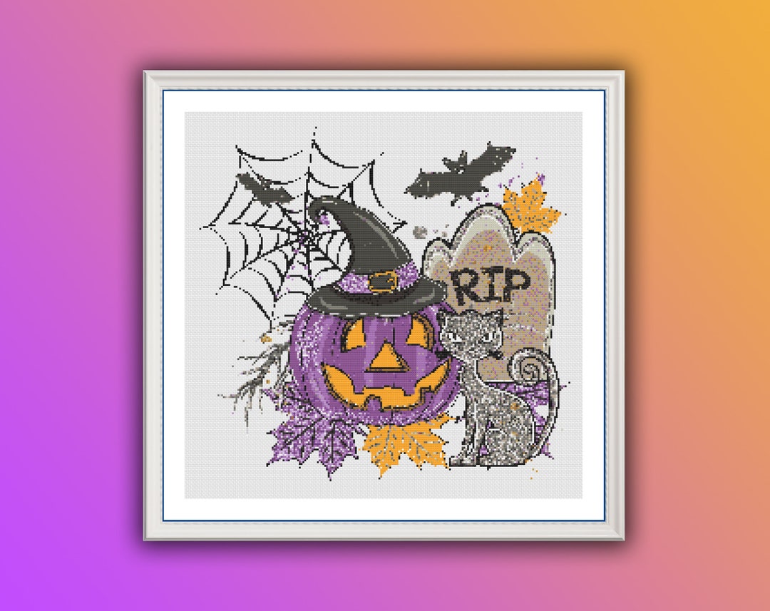 Spooky Halloween Counted Cross Stitch Pattern: Pumpkins, Ghosts ...